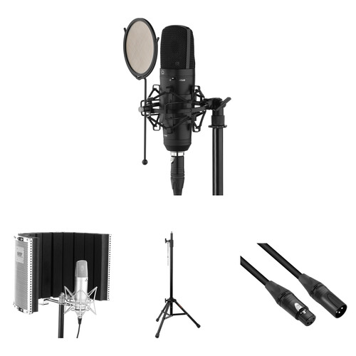 Senal SC-550X Professional Cardioid Condenser Microphone Kit with Reflection Filter, Stand, and Cable