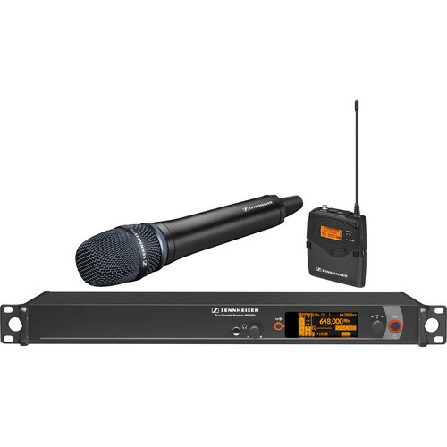 Sennheiser 2000 Series Wireless Microphone System with Handheld Transmitter, Neumann KK 205 Capsule and Bodypack Transmitter (Black)
