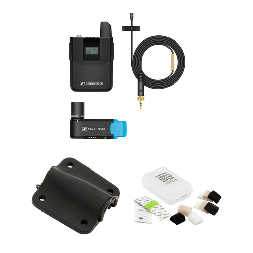 Sennheiser AVX-MKE2 SET Digital Camera-Mount Wireless Omni Lavalier Microphone System with Mic Hiding Kit and Lav Concealer (Black, 1.9 GHz)