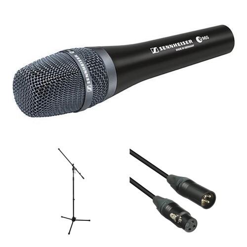 Sennheiser e 965 Handheld Condenser Microphone Kit with Tripod Boom Stand and Cable