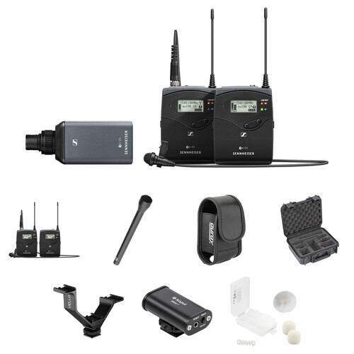 Sennheiser EW 100 ENG G4 Two-Person Camera-Mount Wireless Microphone Broadcast System with White Outdoor Kit (G: 566 to 608 MHz)