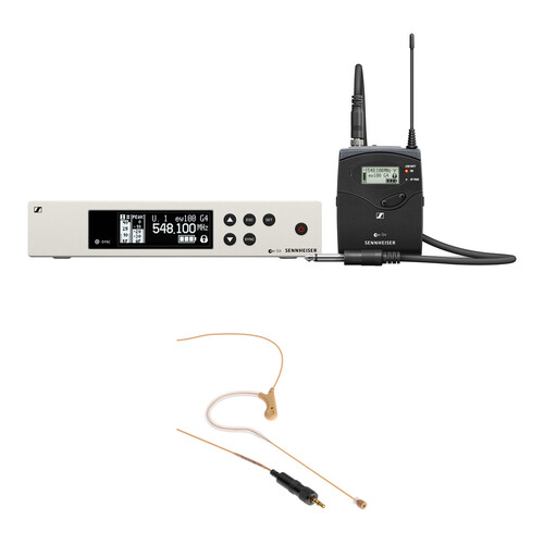 Sennheiser EW 100 G4-Ci1 Wireless Omni Earset Microphone System Kit with Senal UEM-155-35H Mic (Beige, G: 566 to 608 MHz)