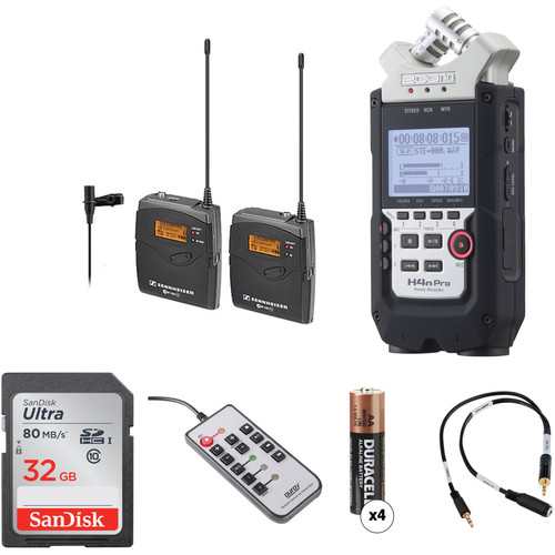 Sennheiser ew 112-P G3-B Wireless Lavalier System with Zoom H4n Pro Handy Recorder & Accessories Kit (626-668 MHz)