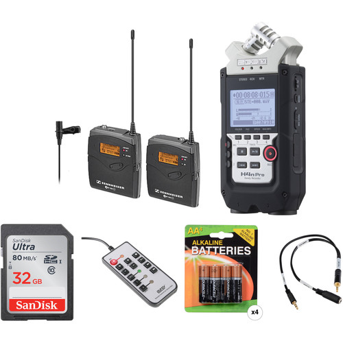Sennheiser ew 112-P G3-G Wireless Lavalier System with Zoom H4n Pro Handy Recorder & Accessories Kit (566-608 MHz)