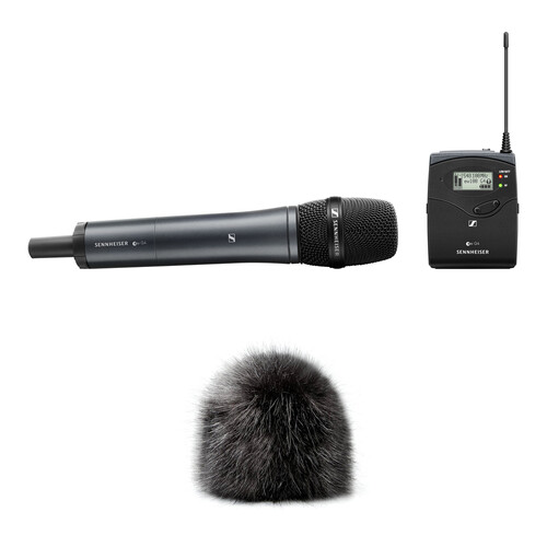Sennheiser EW 135P G4 Camera-Mount Wireless Cardioid Handheld Microphone System with Long-Haired Windbubble Kit (A1: 470 to 516 MHz)