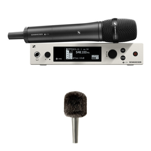 Sennheiser EW 500 G4-965 Wireless Handheld Microphone System with MMK 965 Capsule & Short-Haired Big Windbubble Kit (GW1: 558 to 608 MHz)