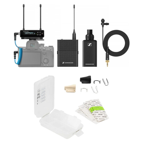 Sennheiser EW-DP ENG SET Camera-Mount Digital Wireless Combo Microphone System with Hiding Kit (Q1-6: 470 to 526 MHz)