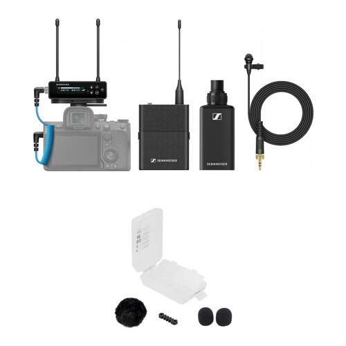 Sennheiser EW-DP ENG SET Camera-Mount Digital Wireless Combo Microphone System with Black Outdoor Kit (Q1-6: 470 to 526 MHz)