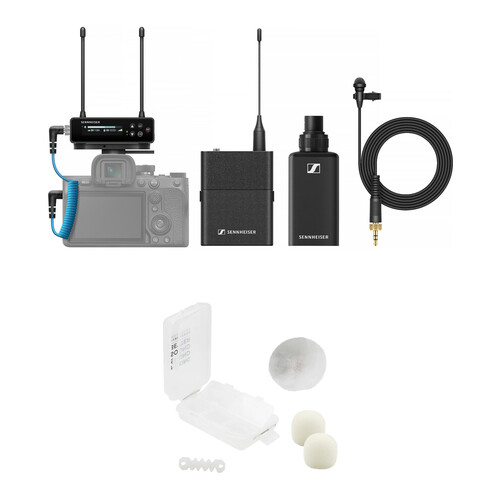 Sennheiser EW-DP ENG SET Camera-Mount Digital Wireless Combo Microphone System with White Outdoor Kit (Q1-6: 470 to 526 MHz)
