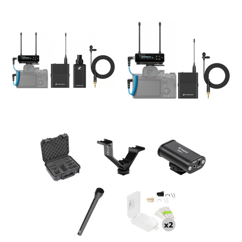 Sennheiser EW-DP Two-Person Camera-Mount Digital Wireless Combo Microphone System with Hiding Kits (Q1-6: 470 to 526 MHz)