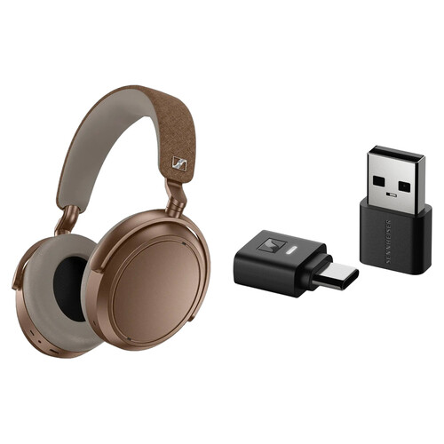 Sennheiser MOMENTUM 4 Noise-Canceling Wireless Over-Ear Headphones with BTD 700 Bluetooth Adapter (Brown)