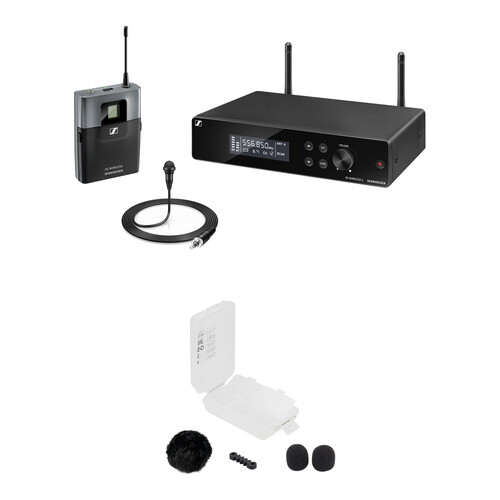 Sennheiser SW2-ME2 Wireless Lavalier Microphone System Kit with Outdoor Wind Protection (Black Fur, A: 548 to 572 MHz)