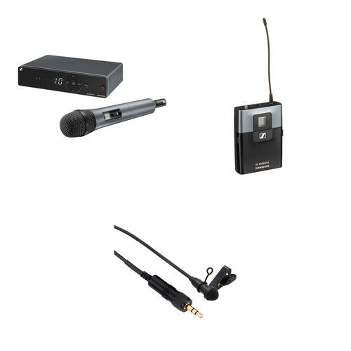 Sennheiser XSW1 Wireless Combo Microphone System Kit with e835 Cardioid Handheld & Senal OLM-2 Lavalier (A: 548 to 572 MHz)