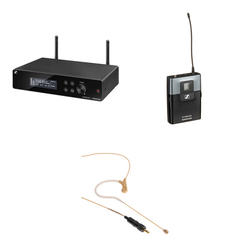 Sennheiser XSW2 Rackmount Wireless Omni Earset Microphone System Kit with Senal UEM-155-35H Mic (Beige, A: 548 to 572 MHz)