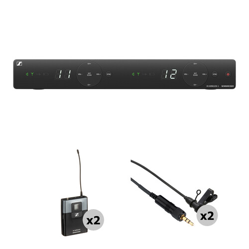 Sennheiser XSW 1 DUAL 2-Person Wireless Omni Lavalier Microphone System Kit (A: 548 to 572 MHz)