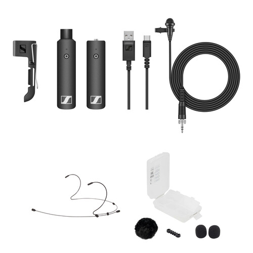 Sennheiser XSW-D LAVALIER SET Digital Wireless Lavalier and Black Headset Microphone System with Black Outdoor Kit (2.4 GHz)