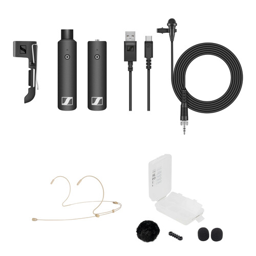 Sennheiser XSW-D LAVALIER SET Digital Wireless Lavalier and Beige Headset Microphone System with Black Outdoor Kit (2.4 GHz)