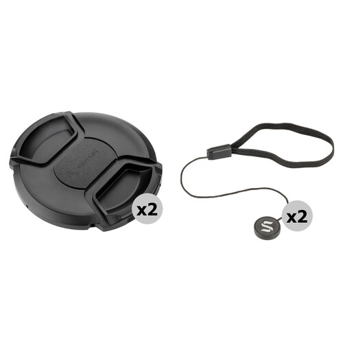 Sensei 49mm Center Pinch Snap-On Lens Cap and Cap Keeper Lens Cap Holder Kit (2-Pack)