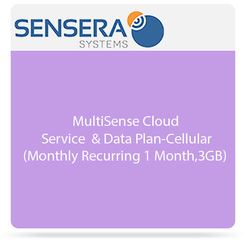 Sensera MultiSense Cloud Service & Data Plan - Cellular (Monthly Recurring 1 Month, 3GB)