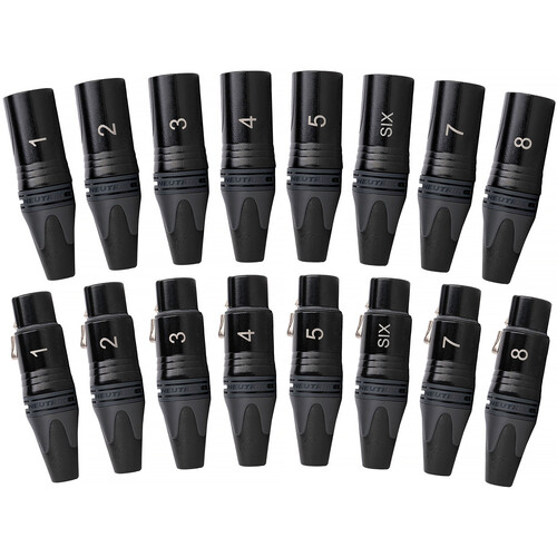 Sescom Neutrik NC3FXX-B & NC3MXX-B  3-Pin XLR Cable Connector Set (Laser-Engraved #1 Through 8)