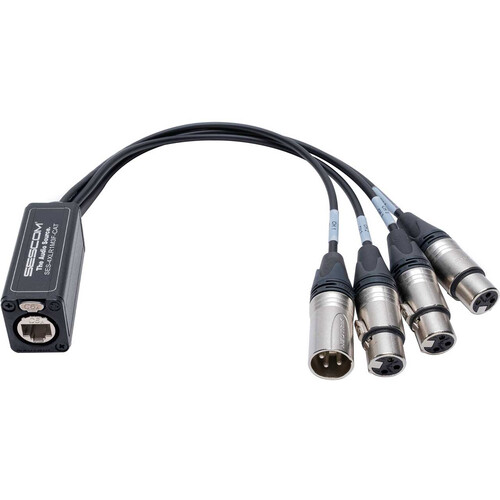 Sescom 4 Channel Passive Balanced Audio Extender Over CAT5/6/7 - RJ45 To 1 Male & 3 Female XLR