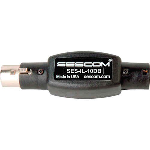 Sescom XLR Male to XLR Female In-Line Attenuator (-10 dB)