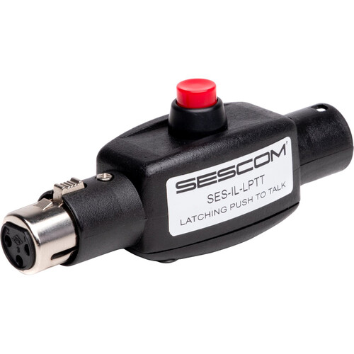 Sescom SES-IL-LPTT Inline XLR Female to Male Push-to-Talk On/Off Switch