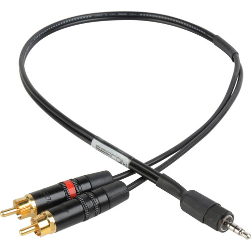 Sescom Stereo RCA to 3.5mm TRRS Plug Line to Mic Level Summing Cable for Mobile Devices (18")