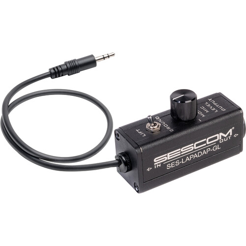 Sescom SES-LAPADAP-GL 3.5mm to 3-Pin XLR Laptop to Mic-Level Adapter Interface