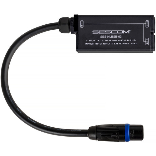 Sescom SES-NLBSB-03 Neutrik speakON NL4 to Dual NL4 Half-Inverting Splitter Breakout Stage Box with Tail
