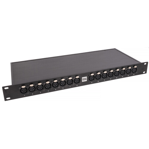 Sescom SES-XDB-16F-1U 16-Channel Female 3-Pin XLR to Dual DB25 Breakout Box