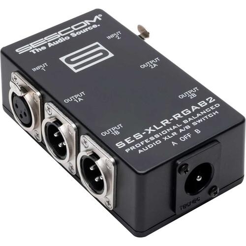 Sescom SES-XLR-RGAB2 2-Channel Balanced XLR Passive A/B Audio Switch