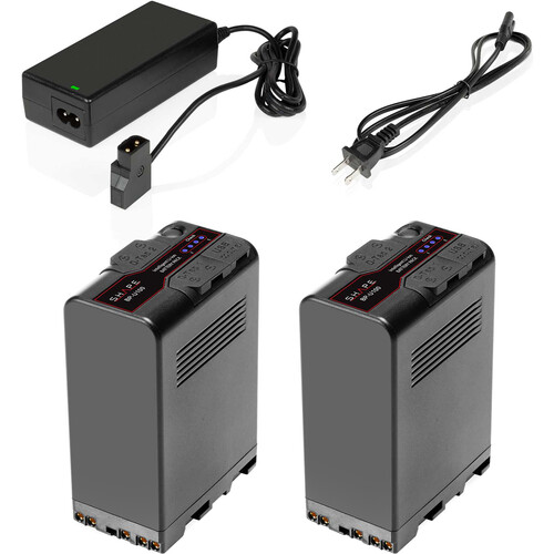 SHAPE Dual BP-U100 Lithium-Ion Batteries with Portable D-Tap Battery Charger (6800 mAh)