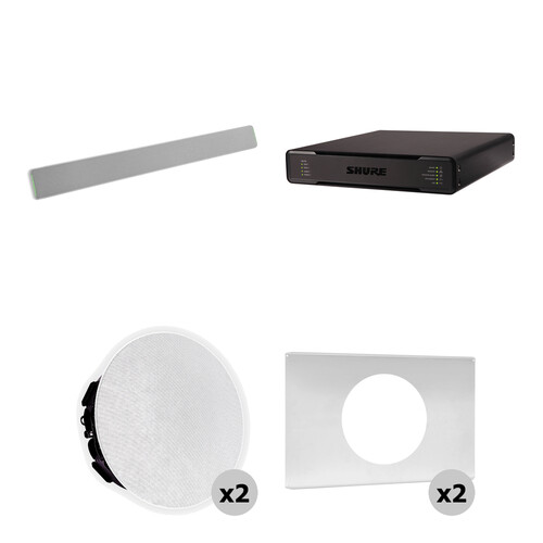 Shure MXA710 Linear Array Microphone Small Room Ecosystem Bundle (White, 2')