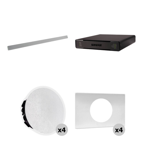Shure MXA710 Linear Array Microphone Small Room Ecosystem Bundle (White, 4')