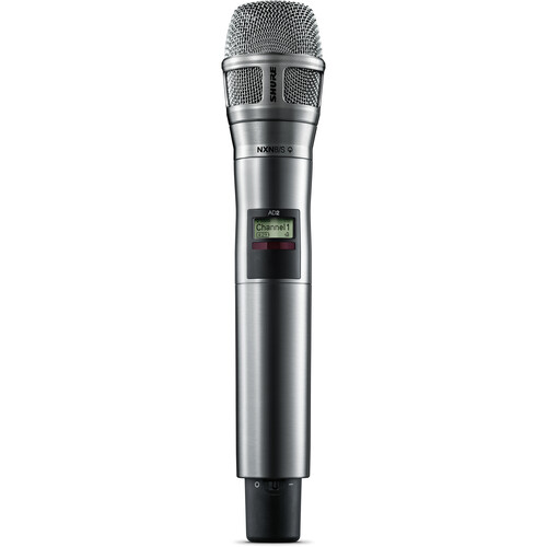 Shure AD2/N8SN Digital Handheld Wireless Microphone Transmitter with Nexadyne 8/S Supercardioid Capsule (G57: 470 to 608 + 614 to 616 MHz, Nickel)