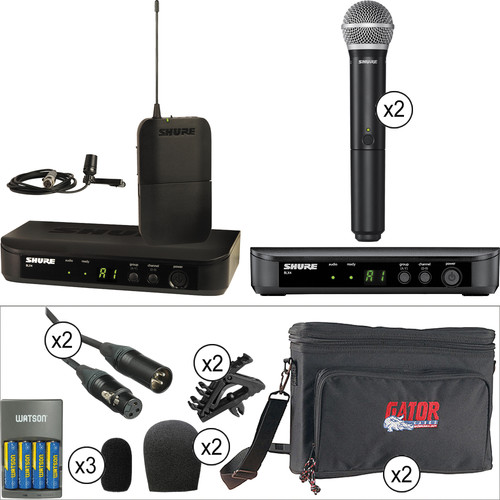 Shure BLX Wireless Lavalier Basic Dual Combo Kit (M15: 662-686