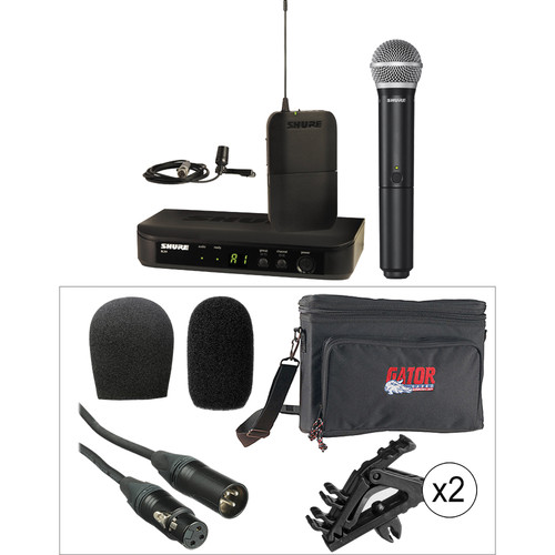 Shure BLX Single-Channel Lavalier & Handheld Wireless Kit (H8: 518 - 542 MHz)
