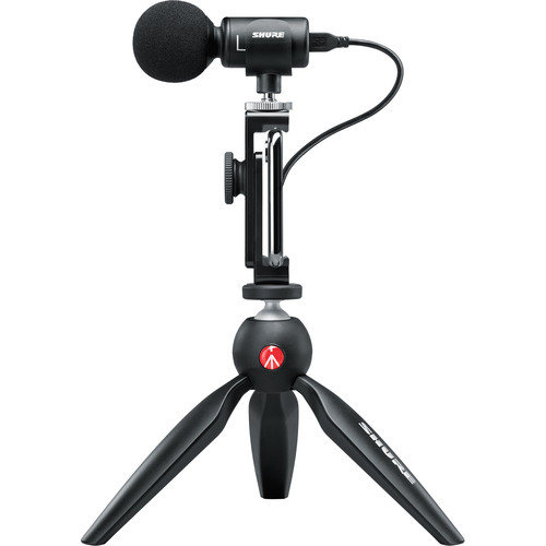 Shure MOTIV MV88+ Video Kit Digital Stereo Microphone and Accessories for Smartphones (iOS, Android, Old Packaging)