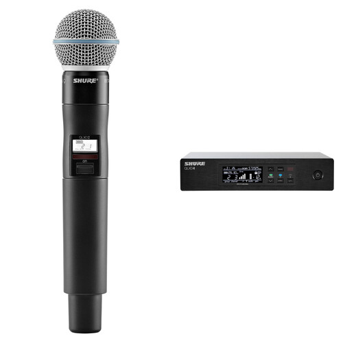 Shure QLXD24/B58 Digital Wireless Handheld Microphone System Kit with Beta 58A Capsule (J50A: 572 to 608 + 614 to 616 MHz)