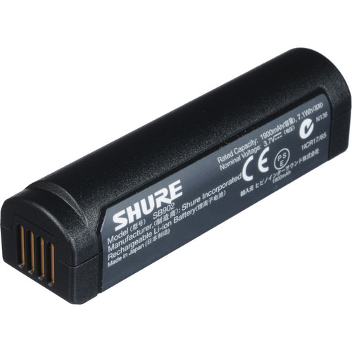 Shure SB902 Rechargeable Lithium-Ion Battery for GLX-D and MXW2 Wireless Transmitters