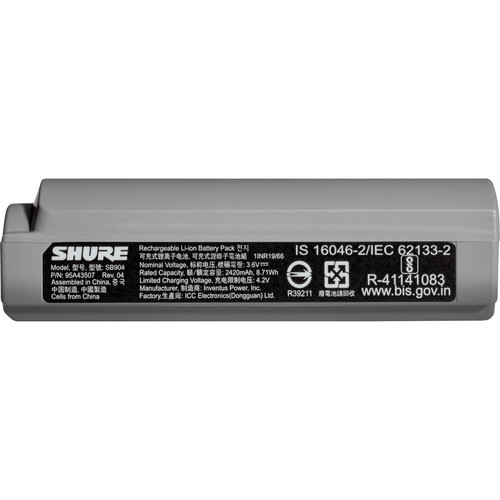 Shure SB904 Rechargeable Battery for GLX-D+ Wireless SB904 B&H