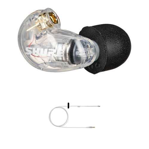 Shure SE215-CL-Right Side Earphone Kit with Coiled IFB Earphone Cable (Clear)
