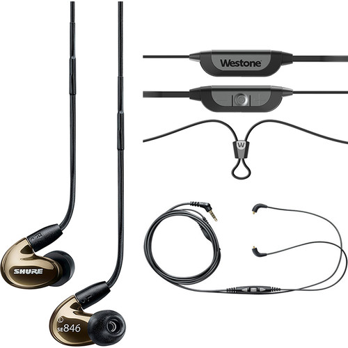 SHURE SE846 ワイヤレスイヤホン ゴールド Shure SE846 In-Ear Headphones (Bronze) with Westone Bluetooth