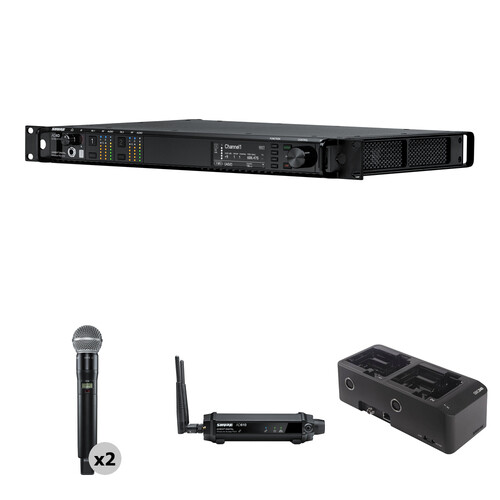 Shure AD4D-US Axient Digital Dual-Channel Wireless Microphone System with Two ADX2/SM58 Handheld Transmitters, ShowLink. and Charger (G57: 470 to 616 MHz)