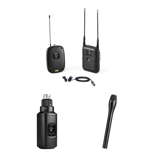 Shure SLXD135/WL85 Digital Camera-Mount Wireless Combo Mic System Kit with WL185 Lav, Plug-On Transmitter & SM63LB Long Handheld (G58: 470 to 514 MHz)