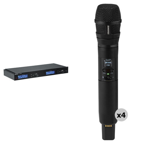 Shure SLXD4Q+ Quad-Channel Digital Wireless Receiver Kit with Four SLXD2+/Nexadyne 8/C Transmitters (G57: 460 to 608 MHz)