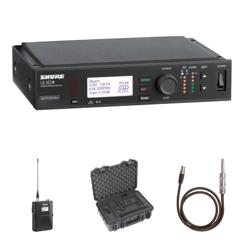 Shure ULX-D Digital Wireless Bodypack Instrument Kit (J50A: 572 to 608 + 614 to 616 MHz)
