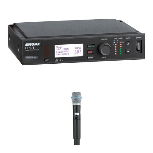 Shure ULXD Single-Channel Handheld Wireless Microphone with Beta 87A Capsule and Receiver Kit (G57: 470 to 608 MHz, G50: 470 to 534 MHz)