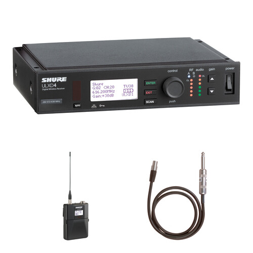 Shure ULXD Single-Channel Wireless Receiver and Bodypack/Instrument Adapter Cable Kit (G57: 470 to 608 MHz, G50: 470 to 534 MHz)